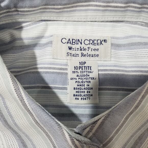 Cabin Creek Shirt Womens 10P Petite Wrinkle Free Stain Release Button Down - Picture 4 of 8
